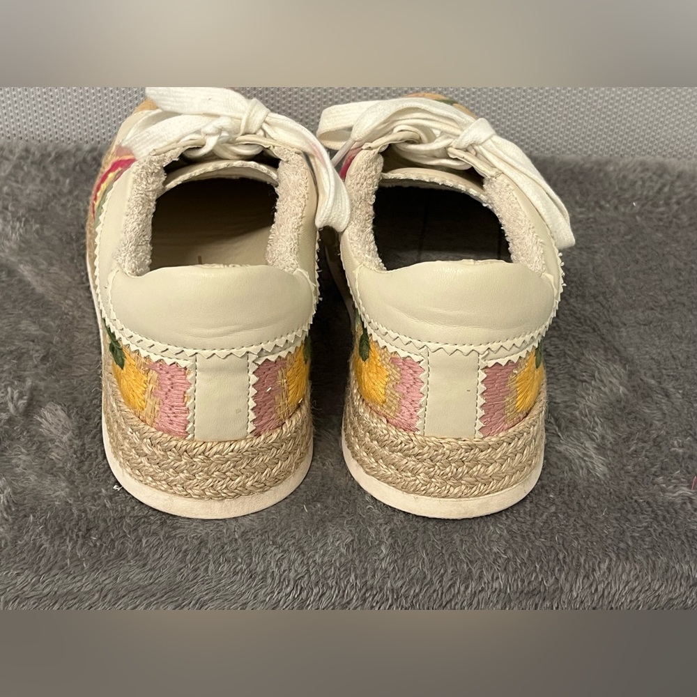 Dolce Vita Azalia Floral Embroidered Espadrille Lace-Up Sneakers. Multicolored 9 - Picture 7 of 16
